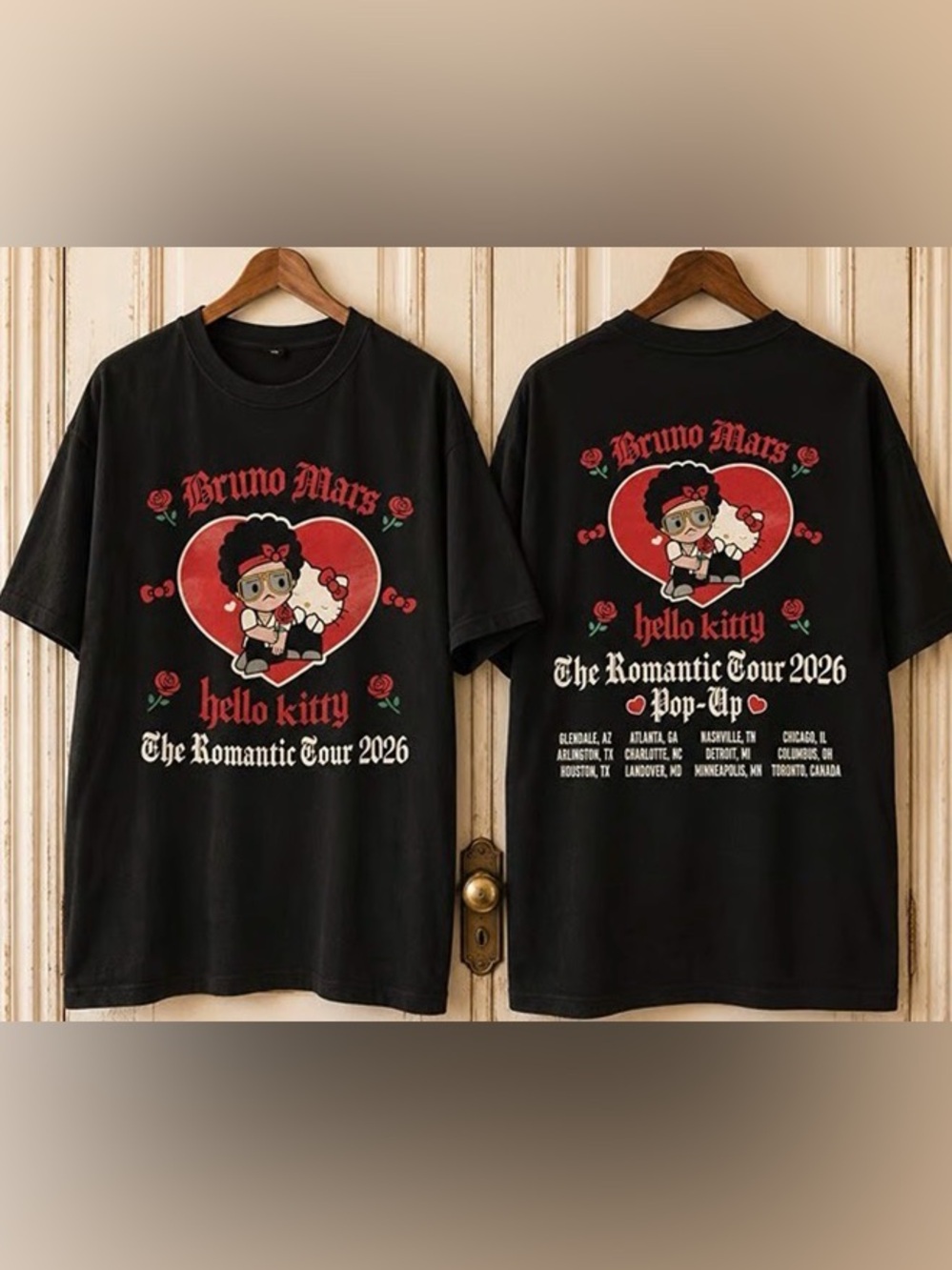Bruno Mars The Romantic Tour 2026 T-Shirt, Music Concert Graphic T-Shirt